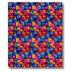 Crushed Velvet Blanket | Whimsical Colorful Chickens