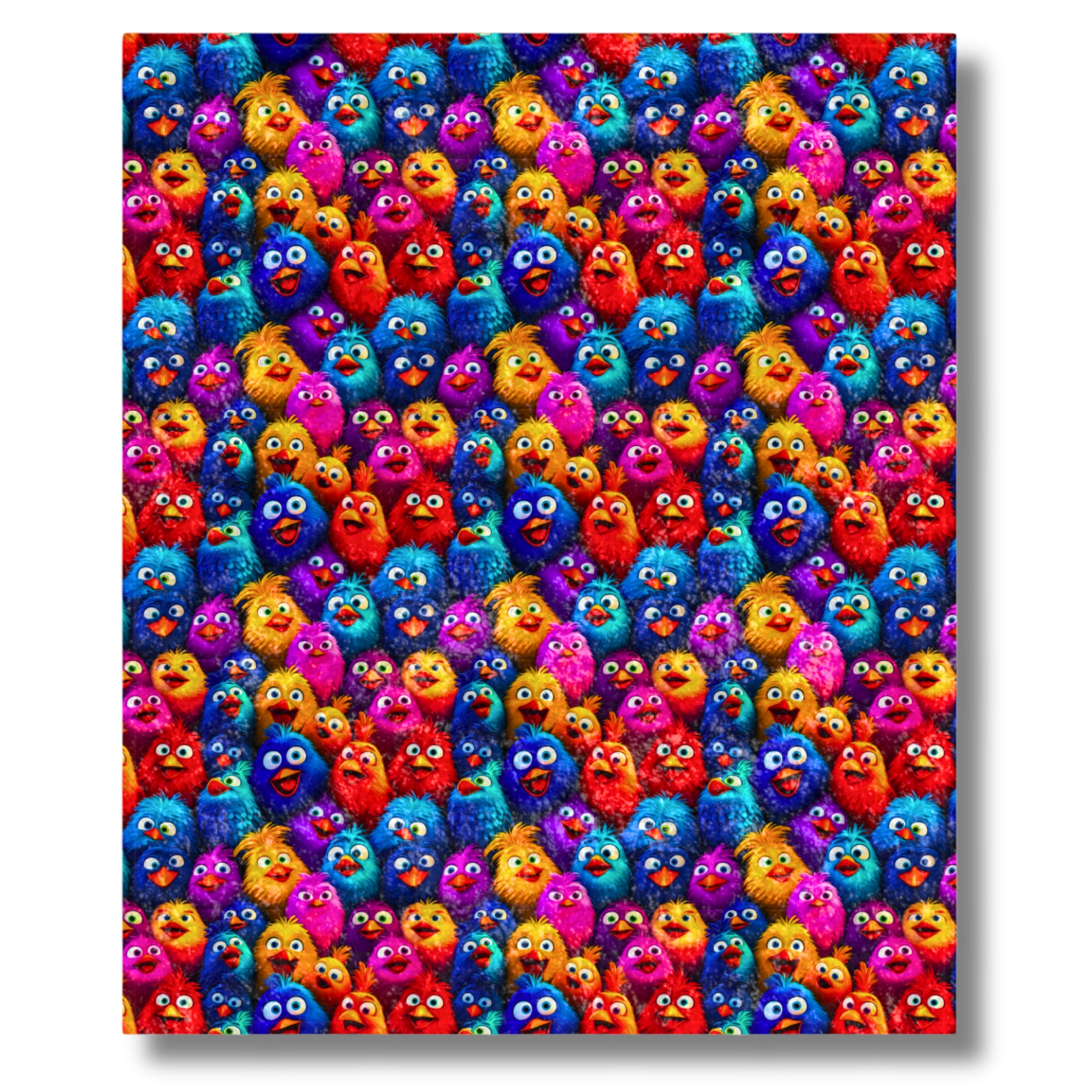 Crushed Velvet Blanket | Whimsical Colorful Chickens