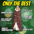 Hooded Sherpa Fleece Blanket| Dark & Moody Floral