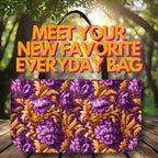 Rococo Floral Tote Bag: Stylish Purple & Gold Design