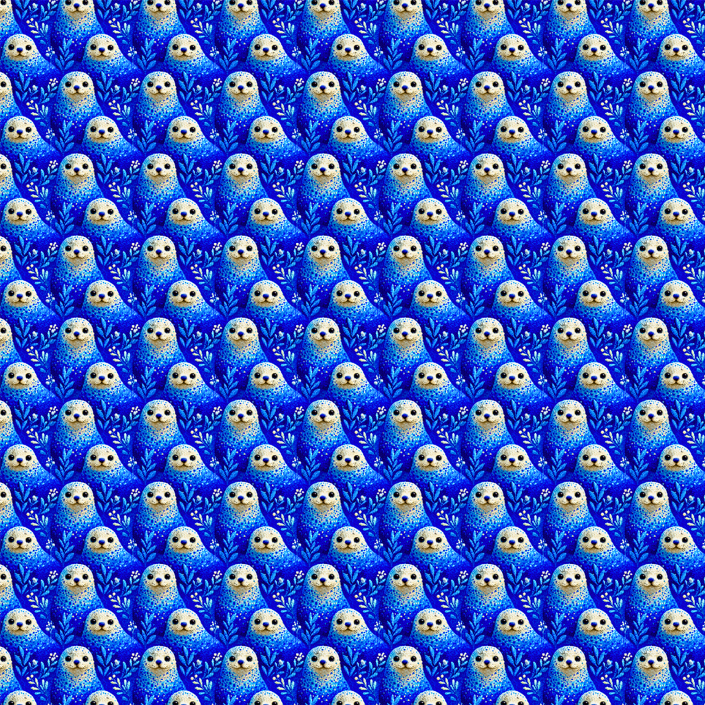 Wrapping Paper — Blue Seal Pup Pattern Holiday Gift Wrap
