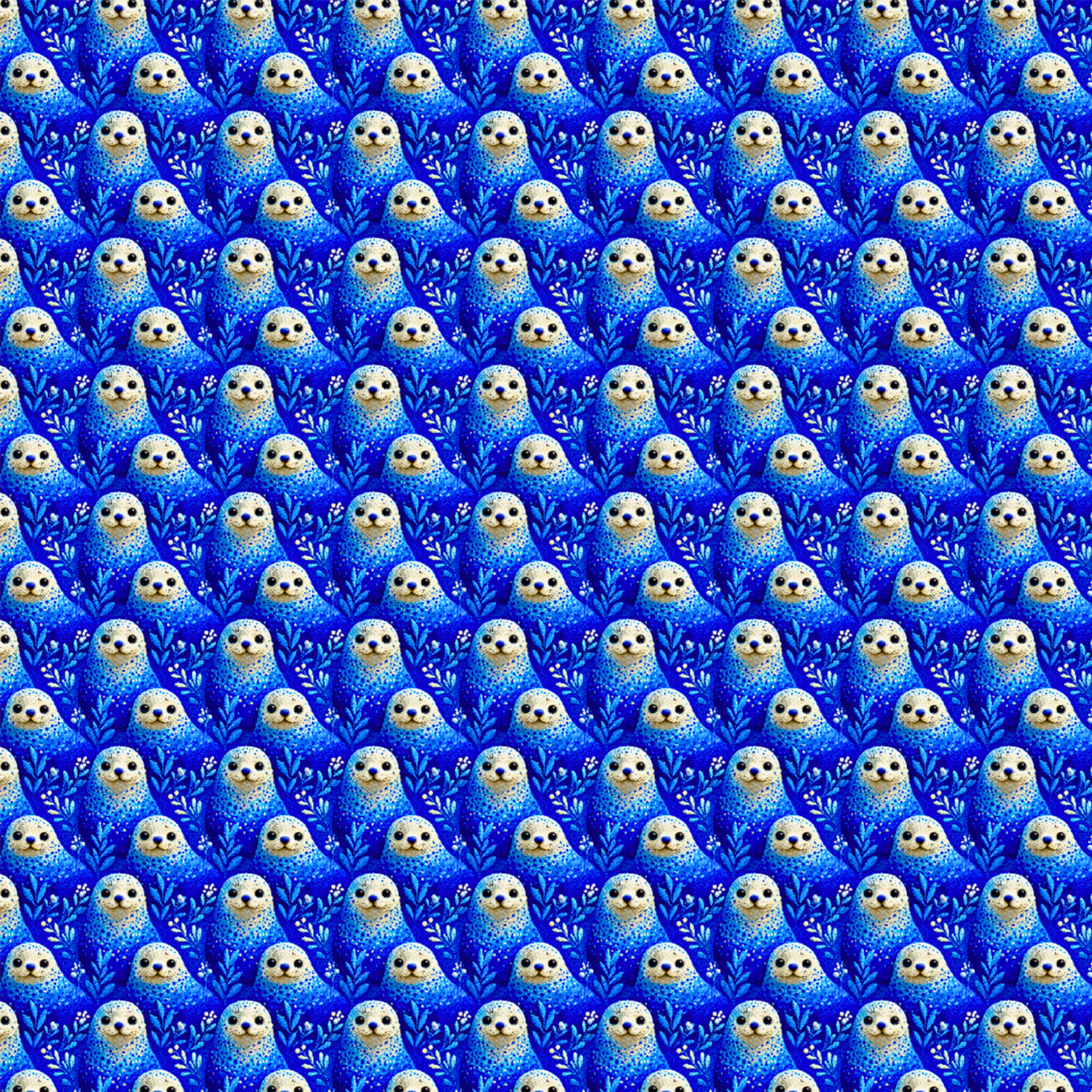 Wrapping Paper — Blue Seal Pup Pattern Holiday Gift Wrap