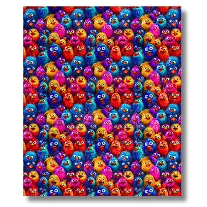 Crushed Velvet Blanket | Silly Colorful Birds