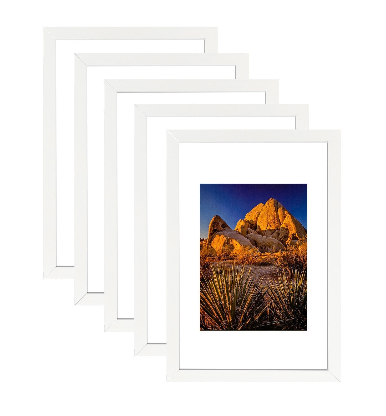 Picture Frame PVC White Frame 10.2W*3.1D*14.7H / 4.51LB Wall Mount Display , Pack of 5