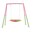 Flying Saucer Swing Set with Heavy Duty A-Frame Metal Swing Stand, Full Steel, Outdoor for Kids, Backyard, Playground, Outdoor