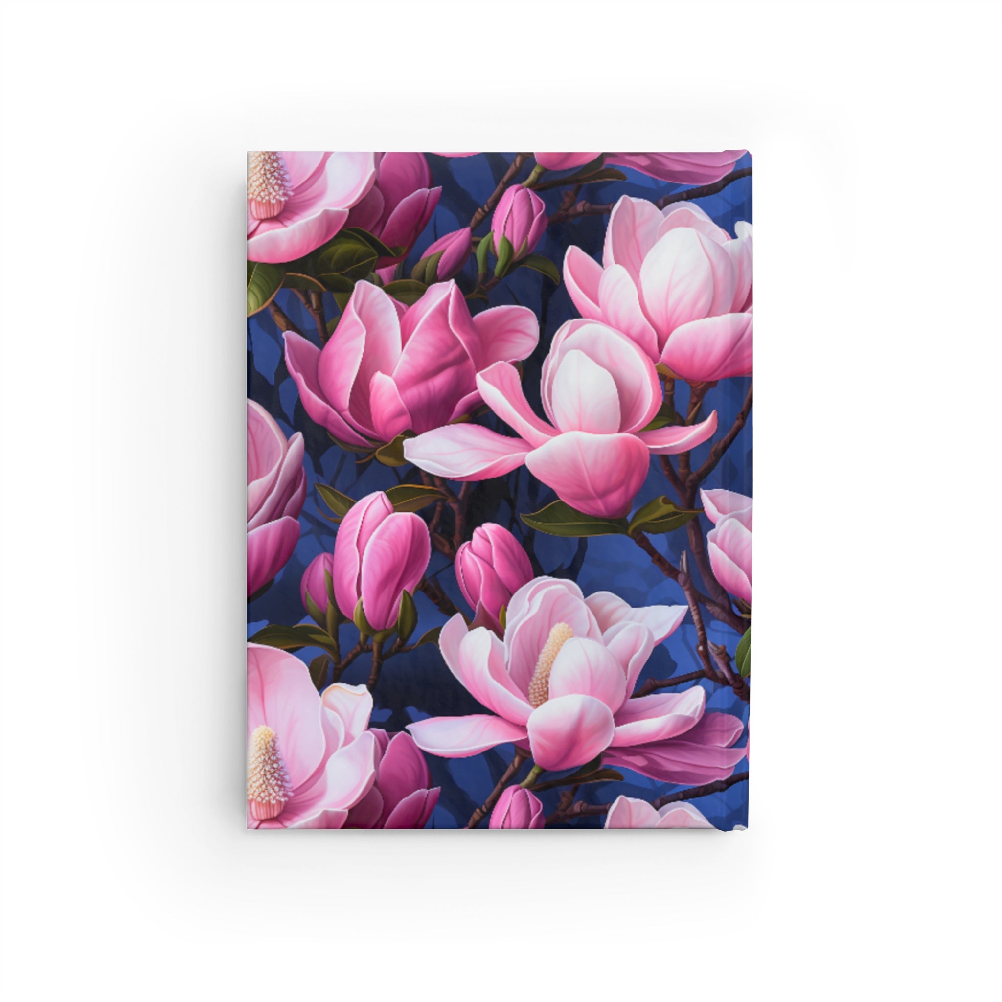 Custom Name Magnolia Blossom Journal: Floral Hardcover Notebook