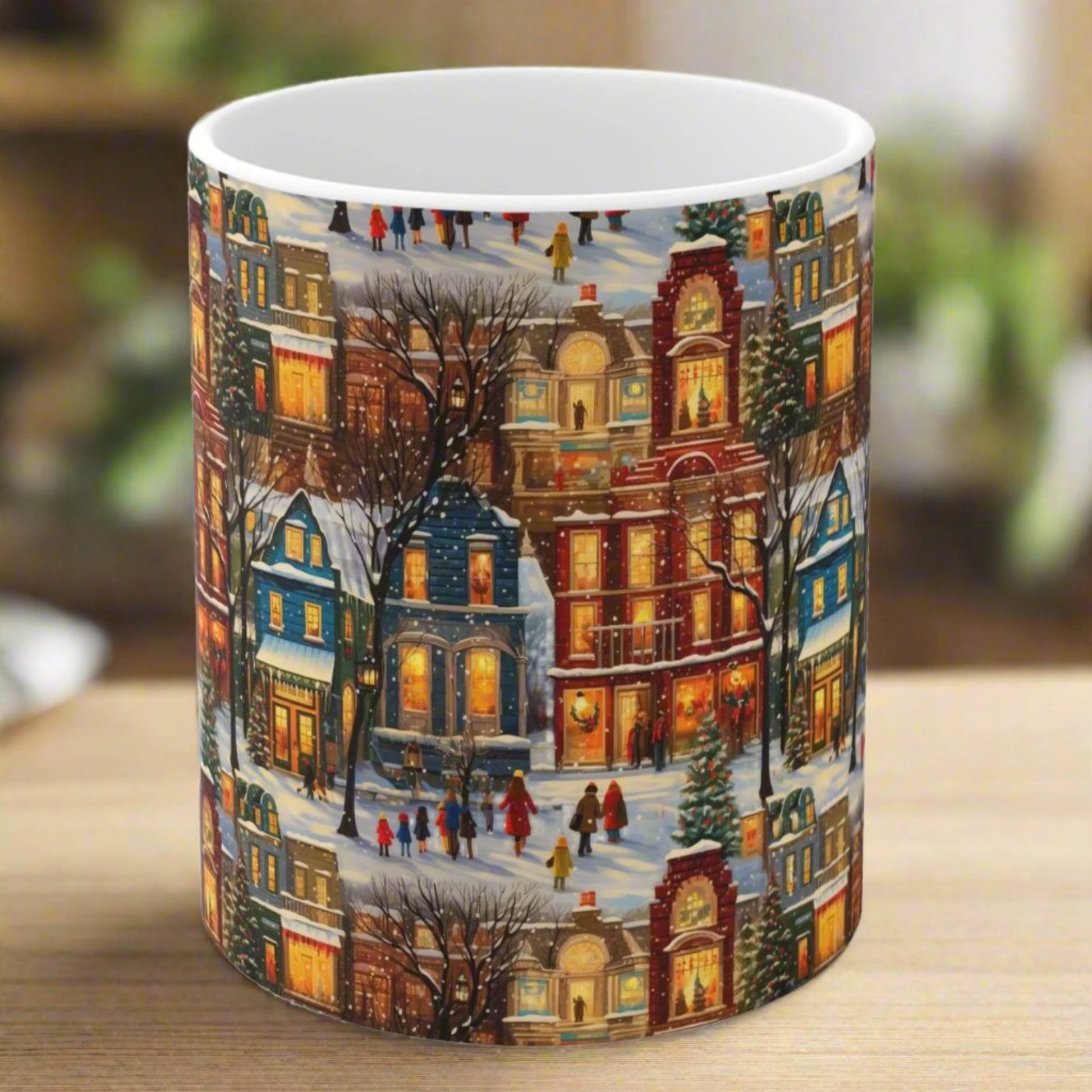 Coffee Mug | Vintage Victorian Christmas | Winter Village Scene from The Curated Goose