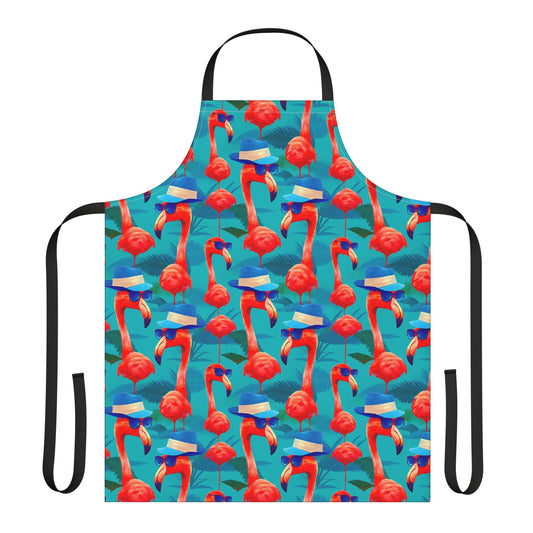 Flamingo Pattern Apron — Tropical Chef Kitchen Apron