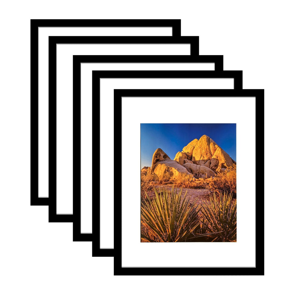 Picture Frame PVC Black Frame 13.4W*3.1D*16.4H /6.4LB Wall Mount Display , Pack of 5