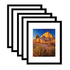 Picture Frame PVC Black Frame 13.4W*3.1D*16.4H /6.4LB Wall Mount Display , Pack of 5