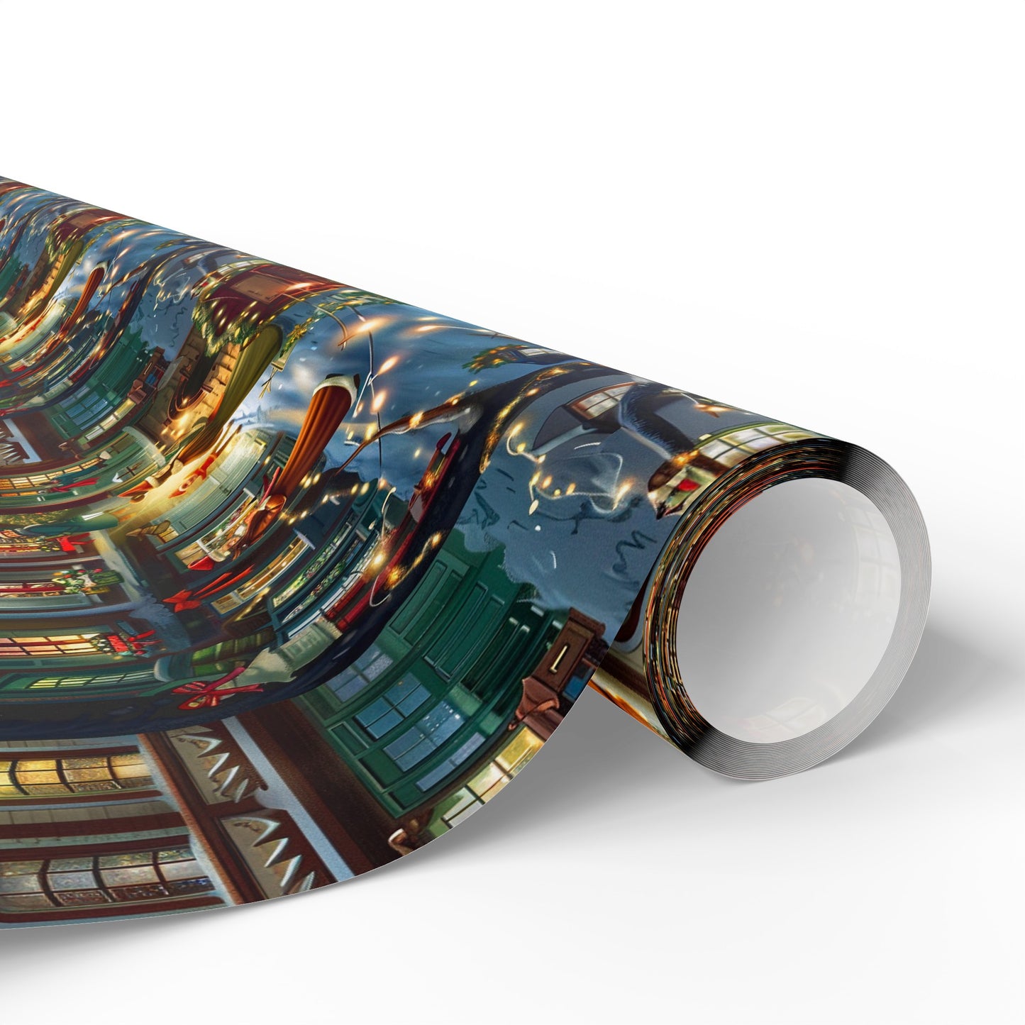 Victorian Christmas Winter Village Wrapping Paper