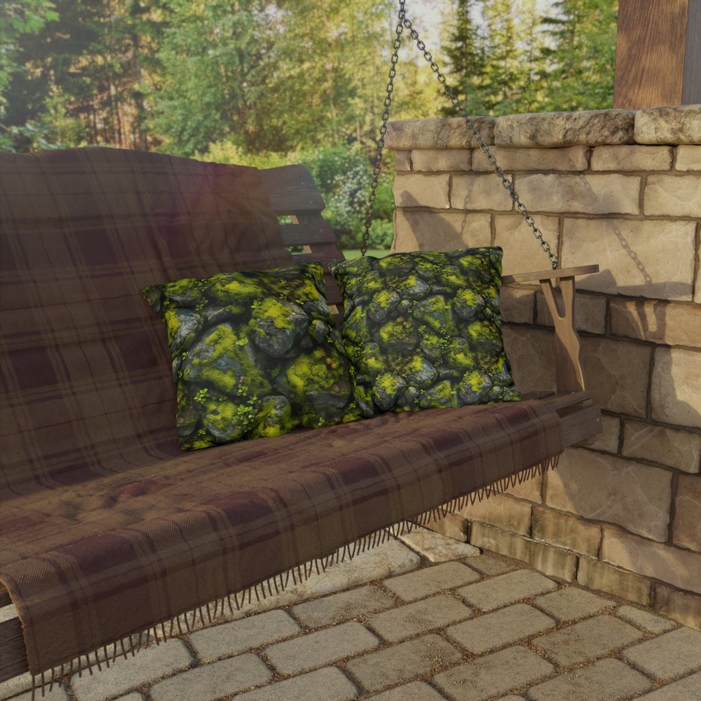 Outdoor Pillow | Moss Covered Rocks Throw Pillow