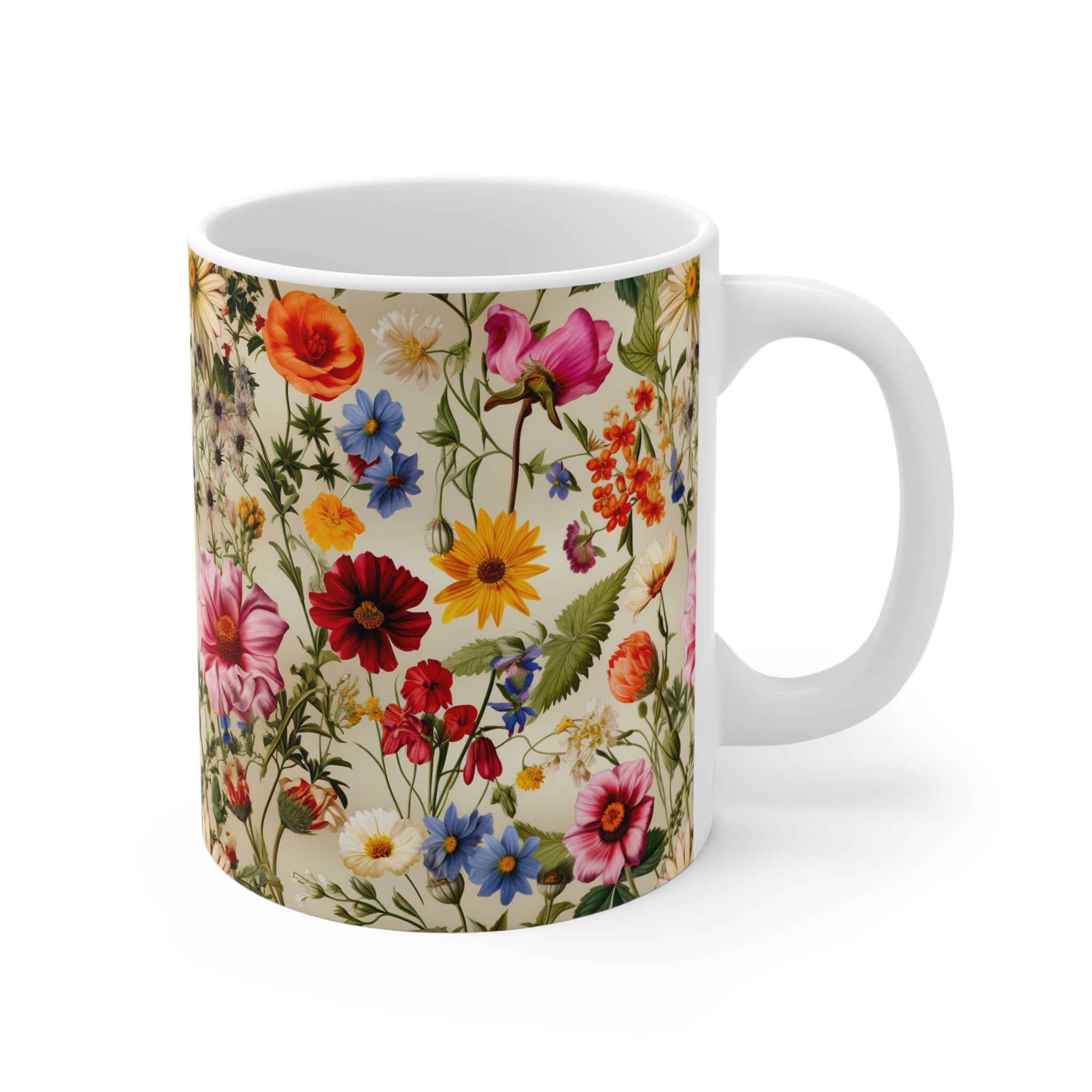 Coffee Mug | Vintage Floral Granny Chic Coffee Mug | Cottagecore Farmhouse Flowers Mug