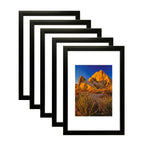 Picture Frame PVC Black Frame 10.2W*3.1D*14.7H / 4.51LB Wall Mount Display , Pack of 5