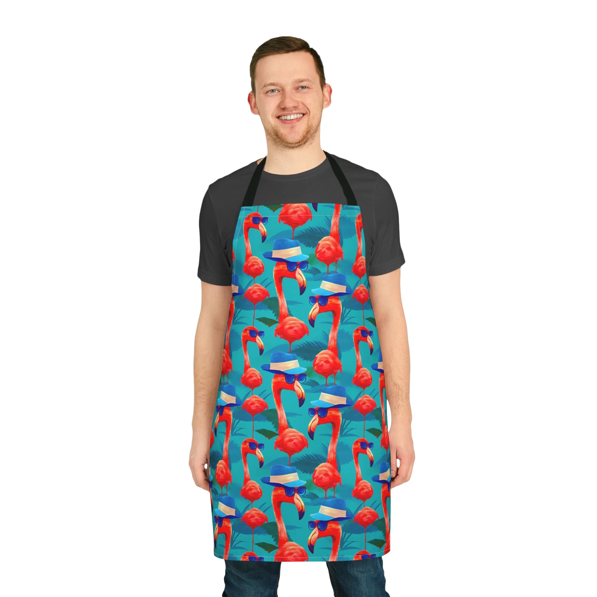 Flamingo Pattern Apron — Tropical Chef Kitchen Apron