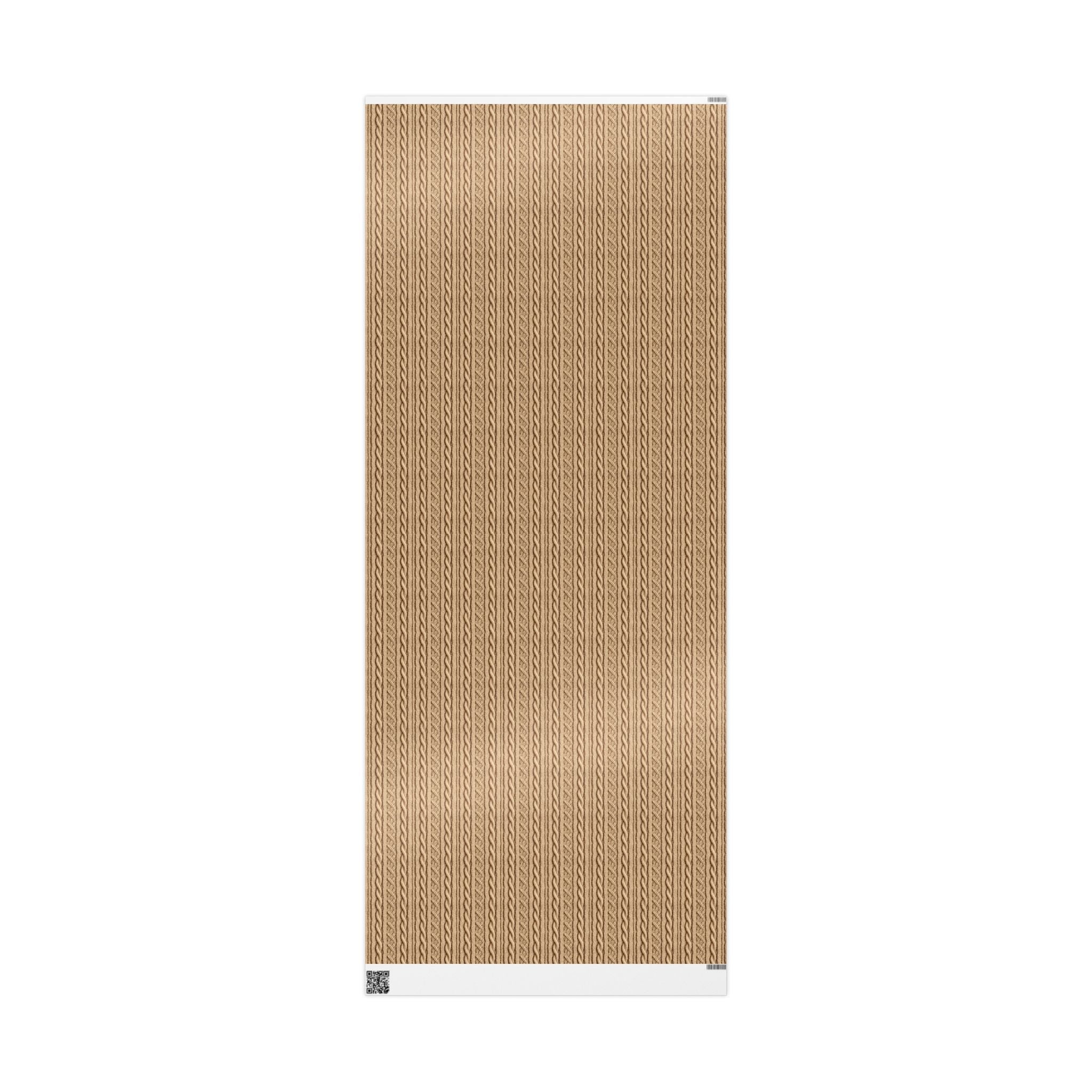 Faux Cable Knit Wrapping Paper Rolls - Tan Khaki