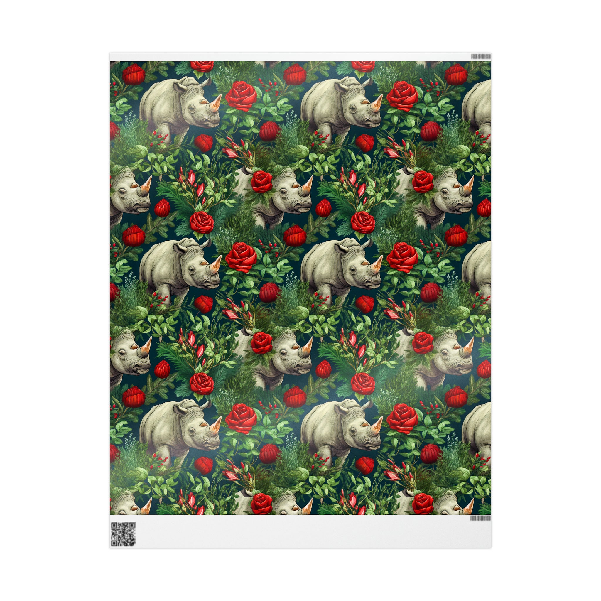 Floral Rhinoceros Wrapping Paper Rolls from The Curated Goose