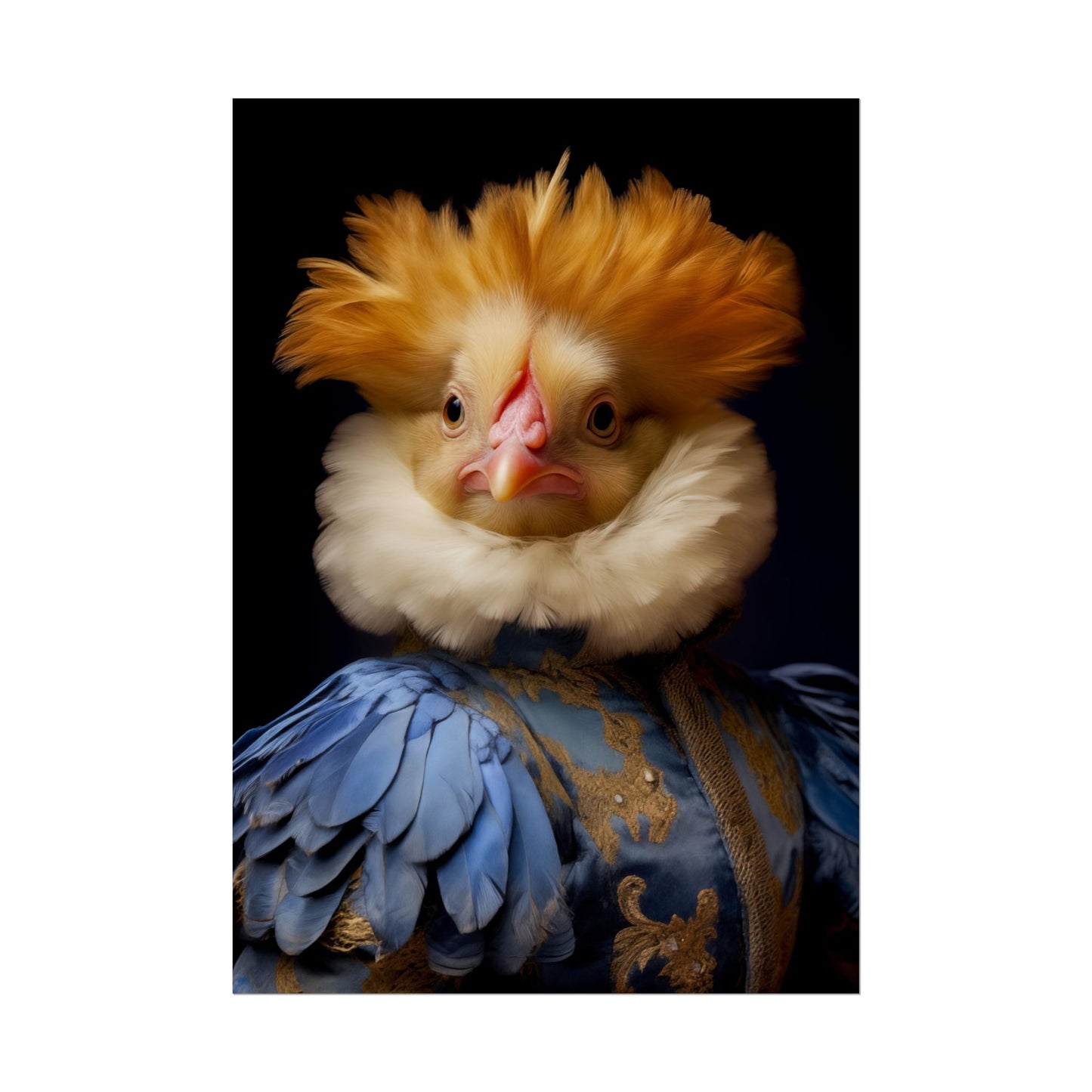 Victorian Royal Chicken Portrait Fine Art Print | Renaissance Artful Funny Animal Art