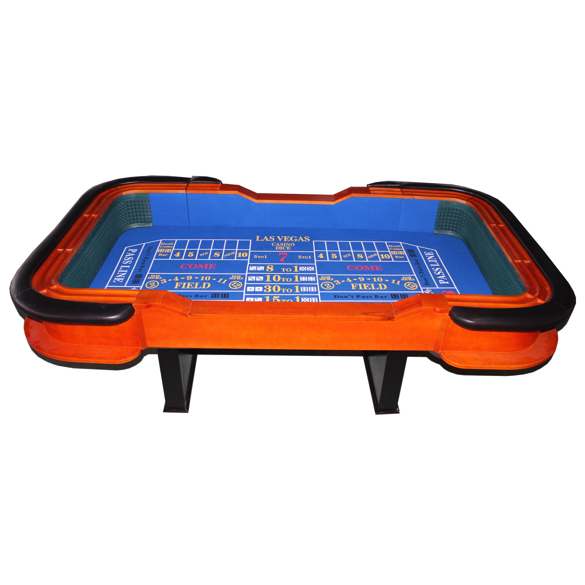 93' Deluxe Casino Dice Game Craps Table with Felt Diamond Pyramid Bumper Rubber Design, Blue