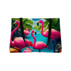 Flamingo Paradise Weekender Bag: Tropical Travel Tote (24" x 13")