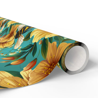 Bees and Flowers Wrapping Paper Rolls from The Curated Goose