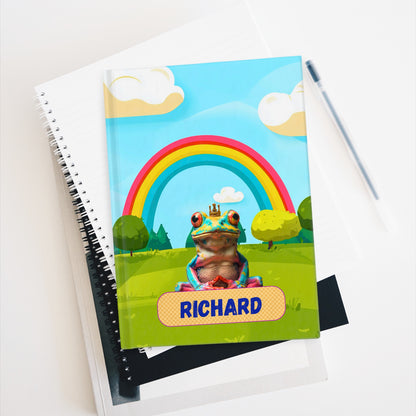 Personalized Name Frog Journal | Custom Rainbow Diary | Personalized Hardcover Frog Notebook