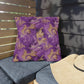 Durable Outdoor Pillow | Gold and Lavender Baroque Floral from The Curated Goose