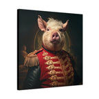 Victorian Pig Soldier "General Sow" Gallery Wrap Canvas