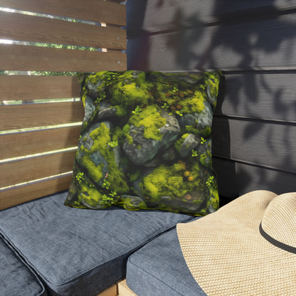 Outdoor Pillow | Moss Covered Rocks Throw Pillow