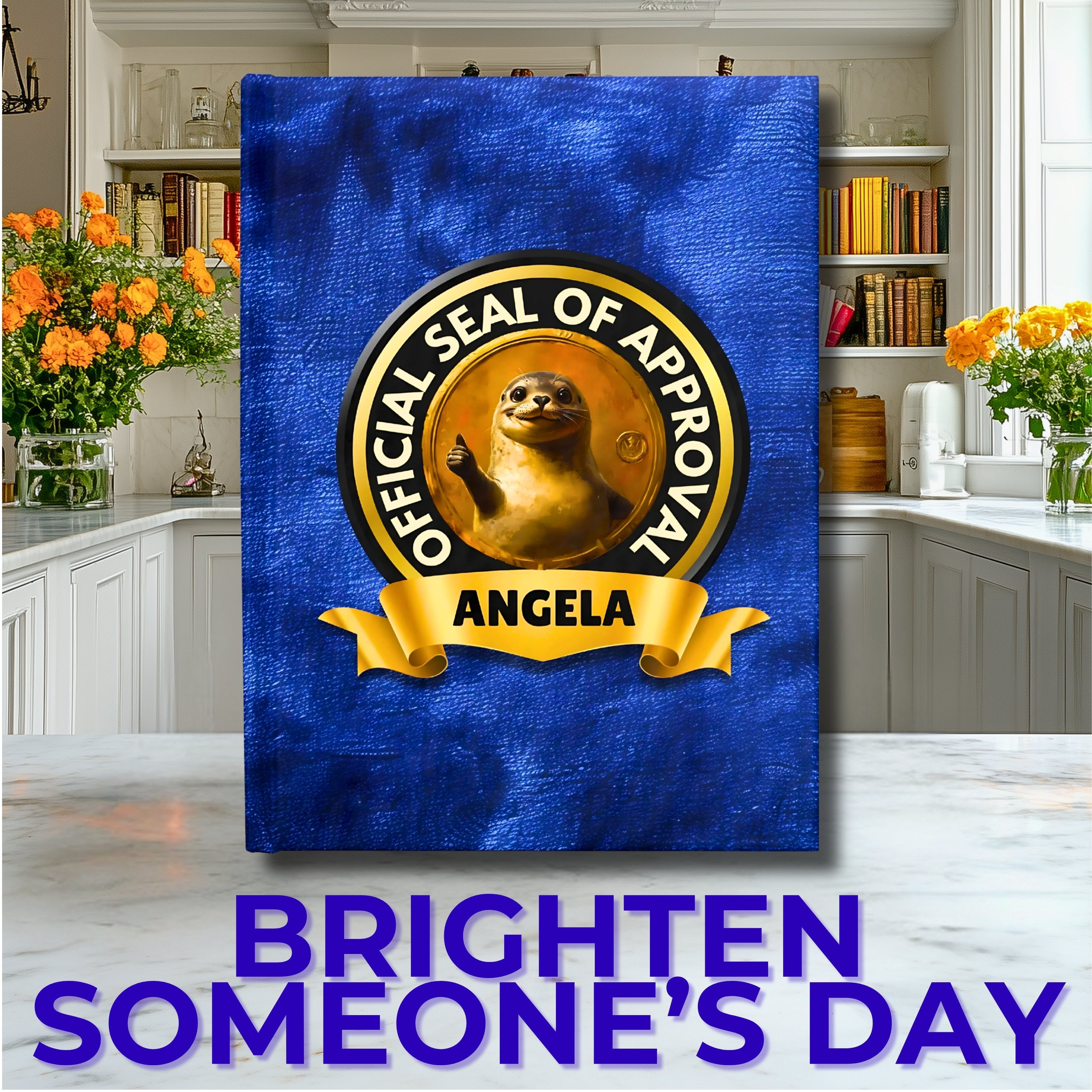 Custom Name "Seal of Approval" Funny Pun Journal | Personalized Hardcover Notebook