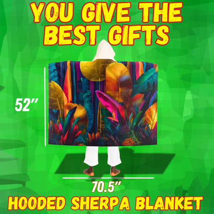 Hooded Sherpa Blanket | Abstract Colorful Design