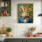 Victorian Rabbit Animal Portrait Wall Art Print | Fine Art Paper or Canvas Print