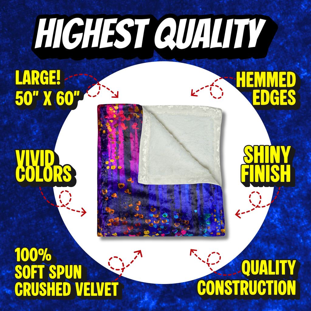 Crushed Velvet Blanket | Colorful Abstract Art