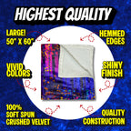 Crushed Velvet Blanket | Colorful Abstract Art
