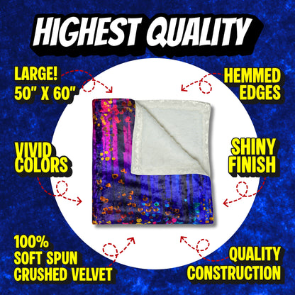 Crushed Velvet Blanket | Colorful Abstract Art