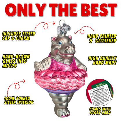 HIppo Ballerina Twinkle Toes Ornament