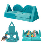 14Pcs Modular Kids Play Couch Toddler Foam Sofa for Fort Building, Climbing & Indoor Play, Convertible Sectional Furniture for Playroom