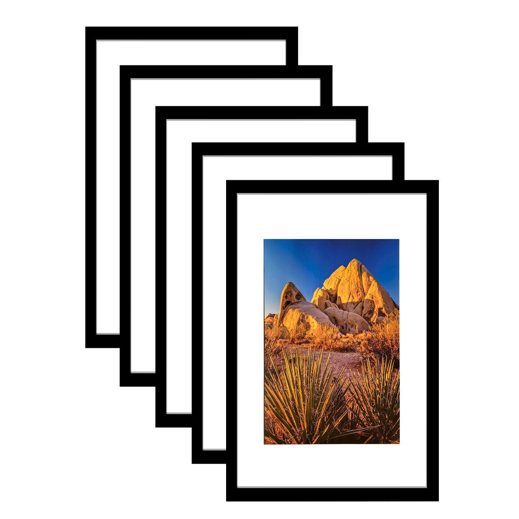 Picture Frame PVC Black Frame 13.4W*3.1D*19.3H / 7.48LB Wall Mount Display , Pack of 5
