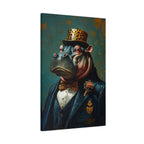 Dapper Hippo Canvas Art: Whimsical Animal Portrait in Bow Tie