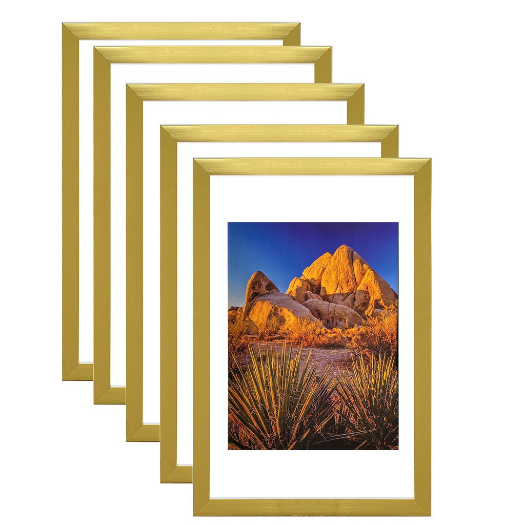 Picture Frame PVC Gold Frame 15.4W*3.1D*21.3H / 8.8LB Wall Mount Display , Pack of 5