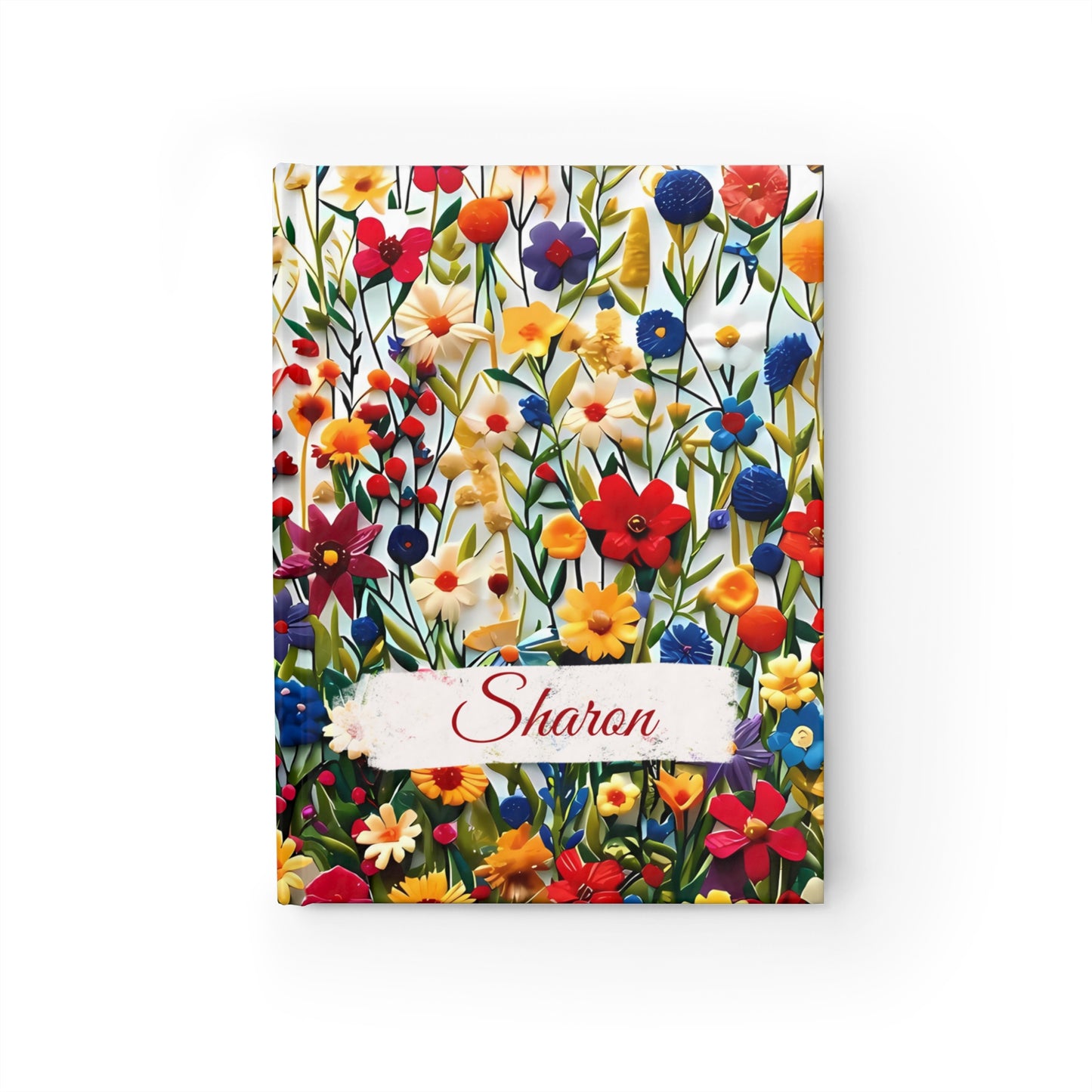 Custom Name Cottagecore Journal | Personalized Colorful Flowers Diary | Custom Floral Hardcover Notebook