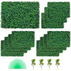 12PCS 24'x16' Grass Wall Panels for 32 SQ Feet, Boxwood Hedge Wall Panels, Artificial Grass Backdrop Wall 1.6', Privacy Hedge Screen UV Protected for Outdoor Indoor Garden Fence Backyard