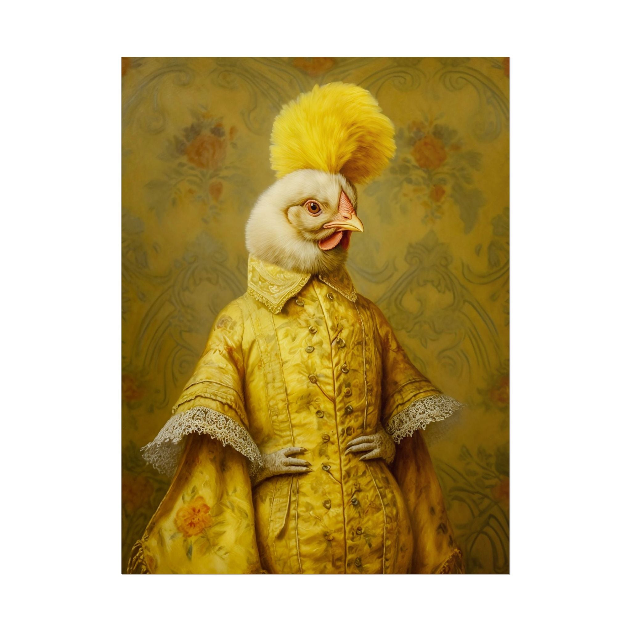 Renaissance Hen Portrait | Vintage Victorian Chicken Art Print