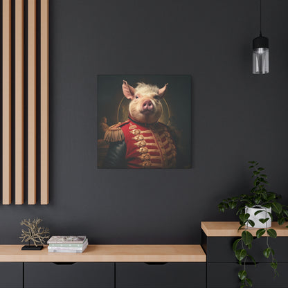 Victorian Pig Soldier "General Sow" Gallery Wrap Canvas