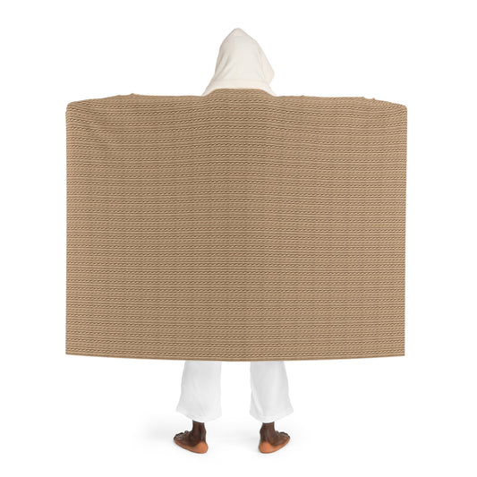Hooded Sherpa Blanket | Soft Faux Cable Knit Pattern, Tan