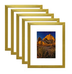 Picture Frame PVC Gold Frame 10.2W*3.1D*12.2H / 4.18LB Wall Mount Display , Pack of 5