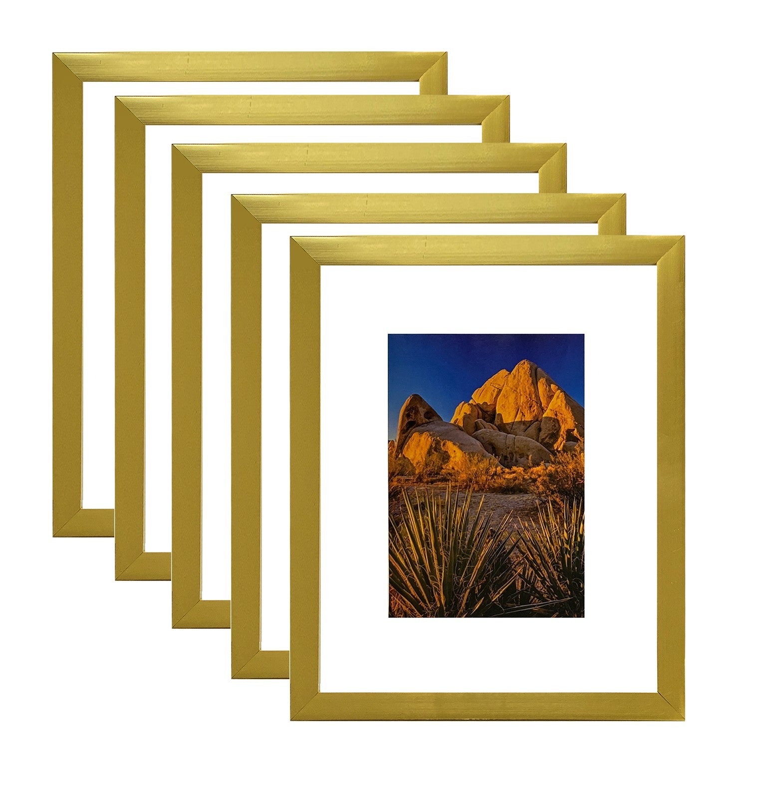 Picture Frame PVC Gold Frame 10.2W*3.1D*12.2H / 4.18LB Wall Mount Display , Pack of 5