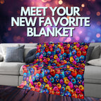 Crushed Velvet Blanket | Whimsical Colorful Chickens