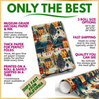 Advertisement for archival paper with scenic design, text highlighting features, and a tag indicating fast shipping from California.