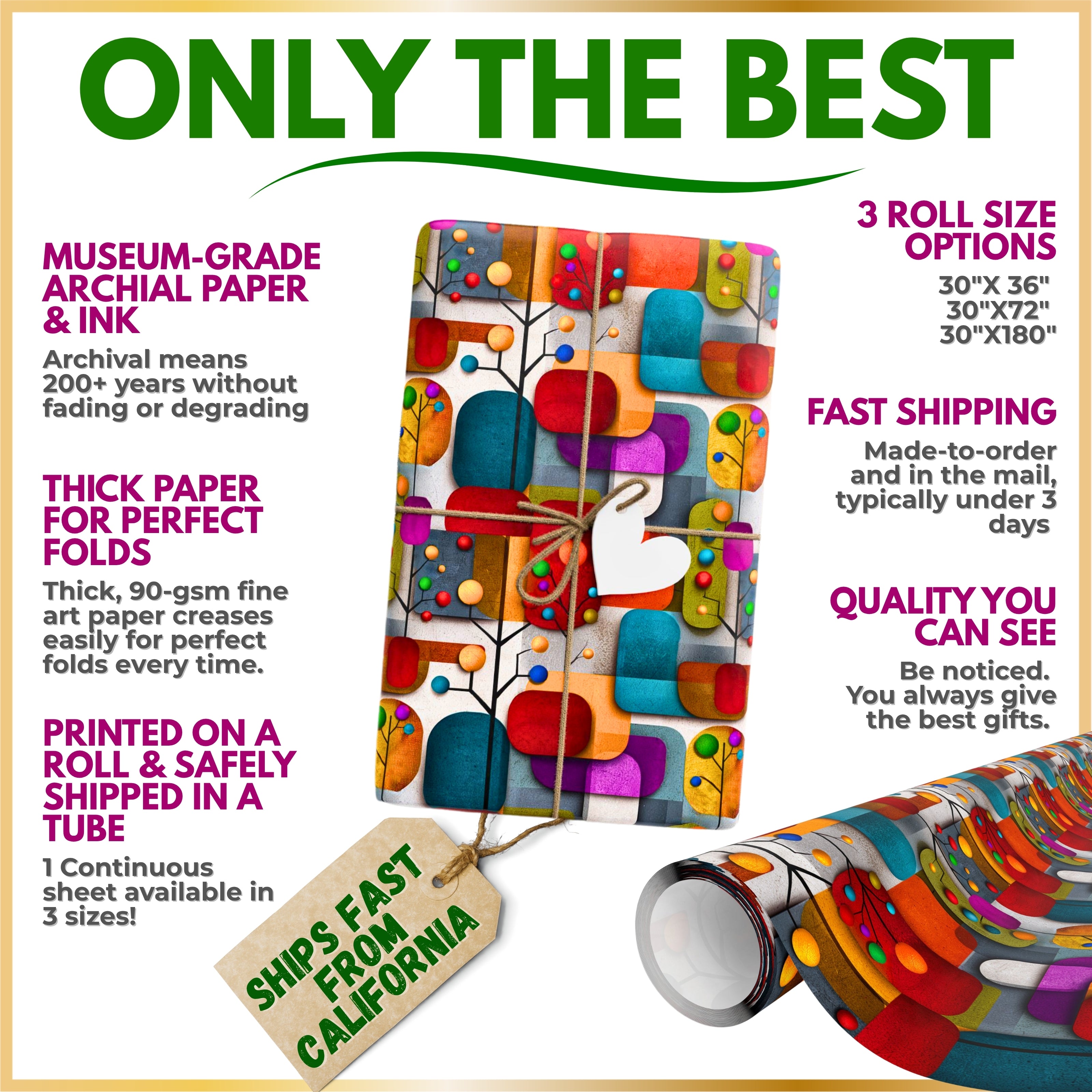 Retro Xmas Wrap | Mid Century Gift Paper | Classic Holiday Roll | Vintage Modern Decor